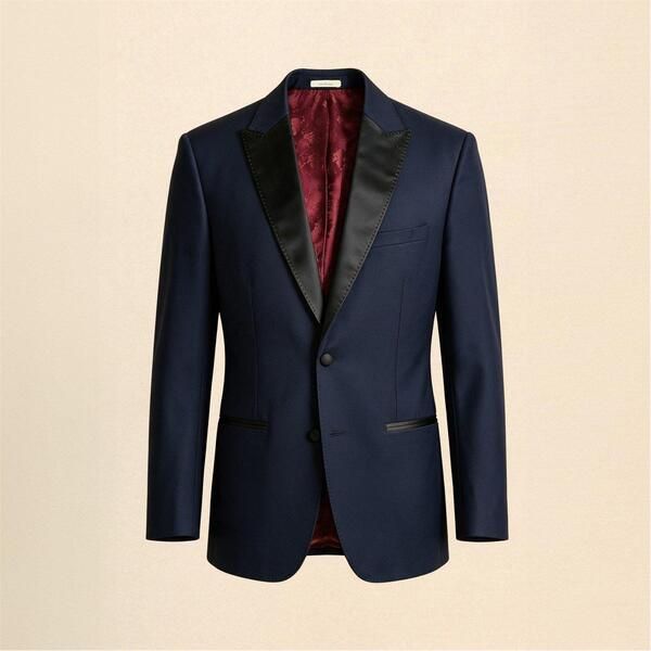 ウィズアウトプレジュデス メンズ アウター ジャケット・ブルゾン ウール Without Prejudice Mens Palmer Peak Lapel Wool Suit Jacket Navy 42,120円
