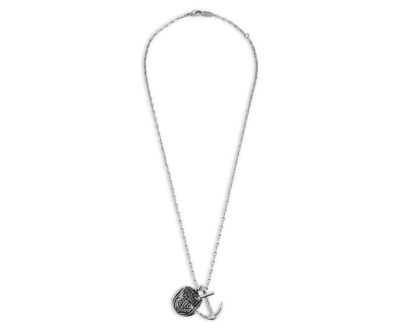 バレンシアガ レディース アクセサリー ネックレス・チョーカー・ペンダントトップ レース Balenciaganchor Crest Charms Necklace Antique Silver シル