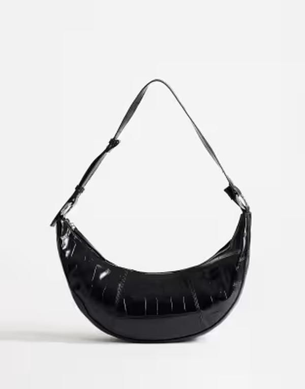 トップショップ レディース バッグ Topshop Jasper medium scoop crocross body bag Black ブラック 13,665円