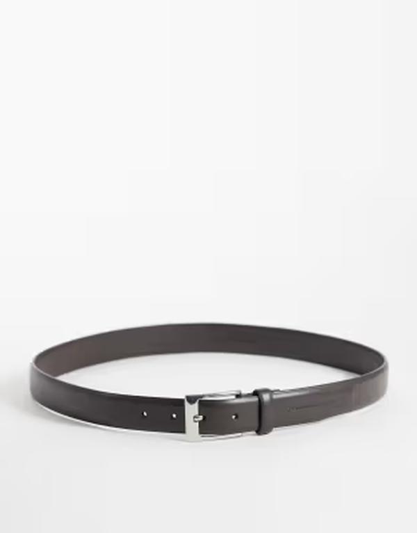 フレンチコネクション メンズ アクセサリー ベルト レザー French Connection prong leather buckle belt BROWN ブラウン