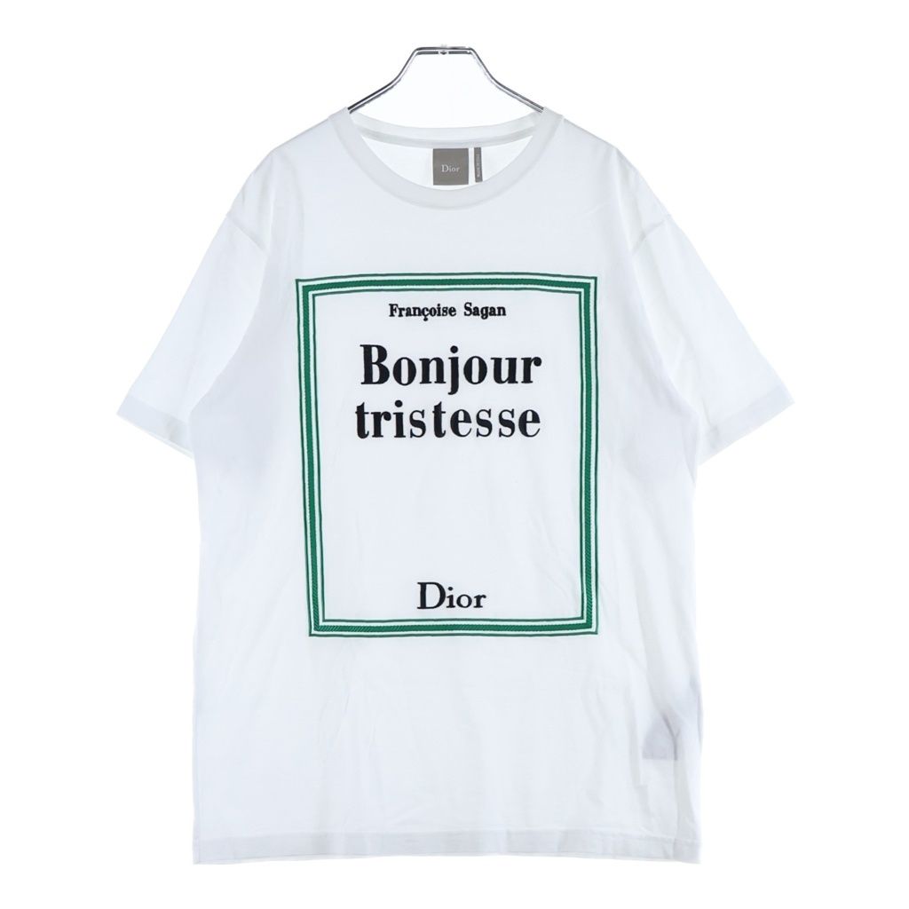 Christian Dior (クリスチャンディオール) 26SS Book Cover Tee ブックカバー刺繍 コットン 半袖Tシャツ カットソー ホワイト 683J642A0677