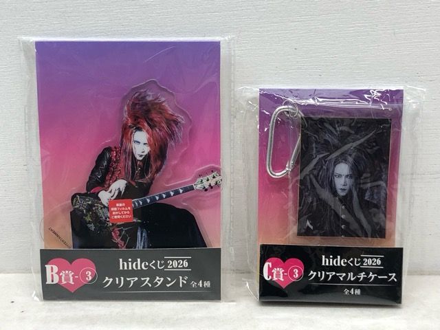 hide クリアスタンド セット 2026 未開封☆hideくじ 2026 B賞 クリアスタンド/C賞 クリアマルチケース 2