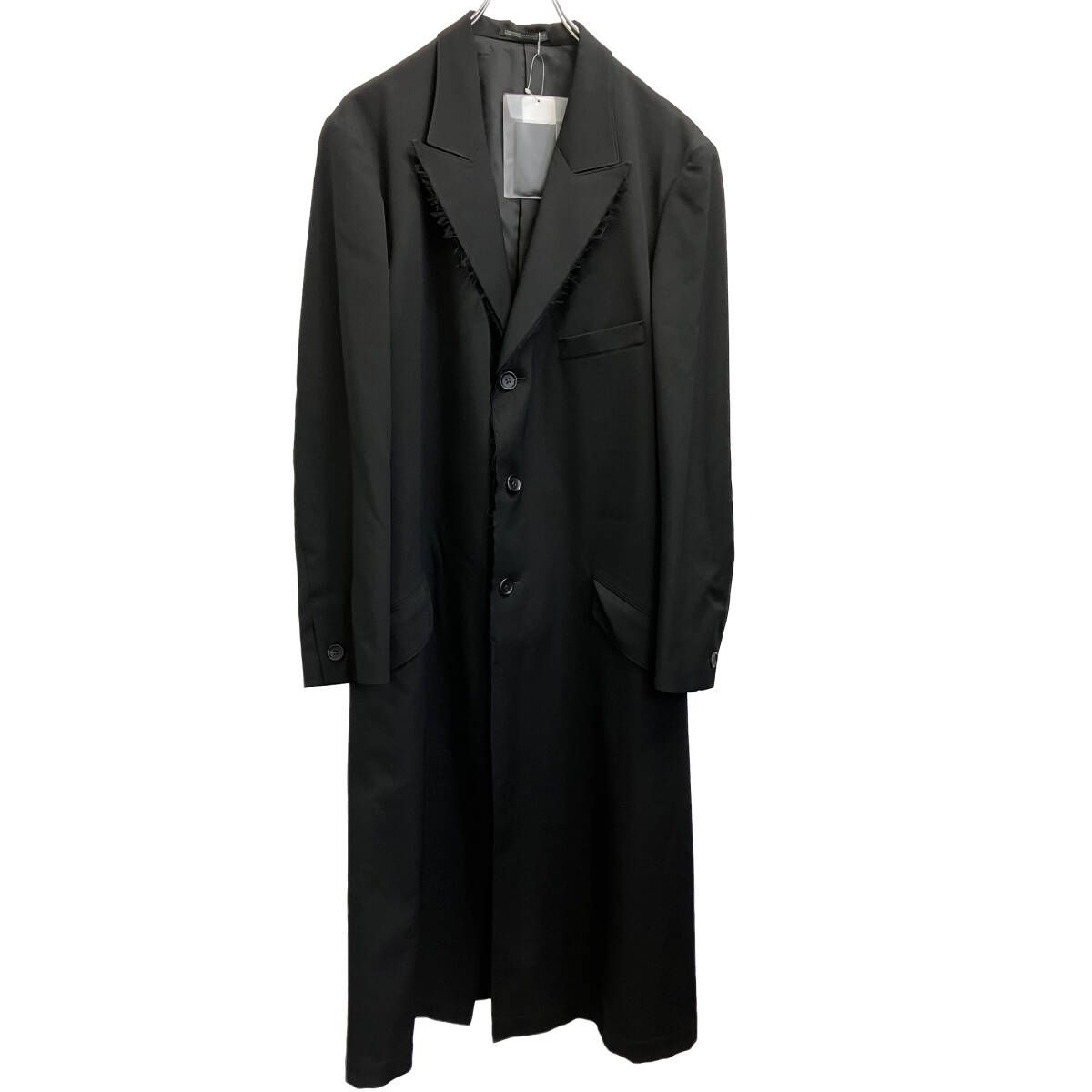 23AW Yohji Yamamoto POUR HOMME GABARDINE W-DOUBLE BODY PEAKED JKA コート ブラック HZ-J27-100 サイズ2 ヨウジヤマモトプールオム