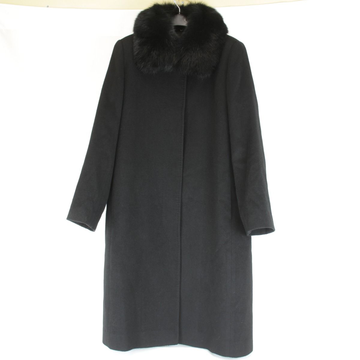 良品『USED』カシミヤ×ブルーフォックス ロング コート レディース