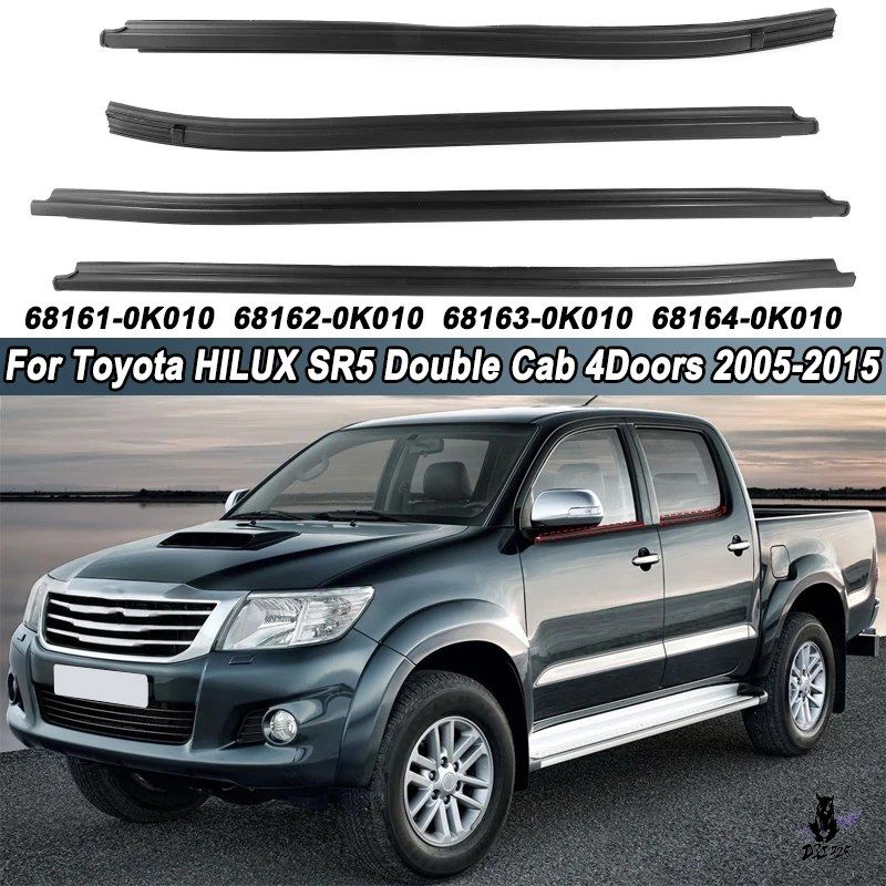 トヨタハイラックス SR5/VIGO MK6 用 サイドウィンドウガラスゴムシール 2005-2015