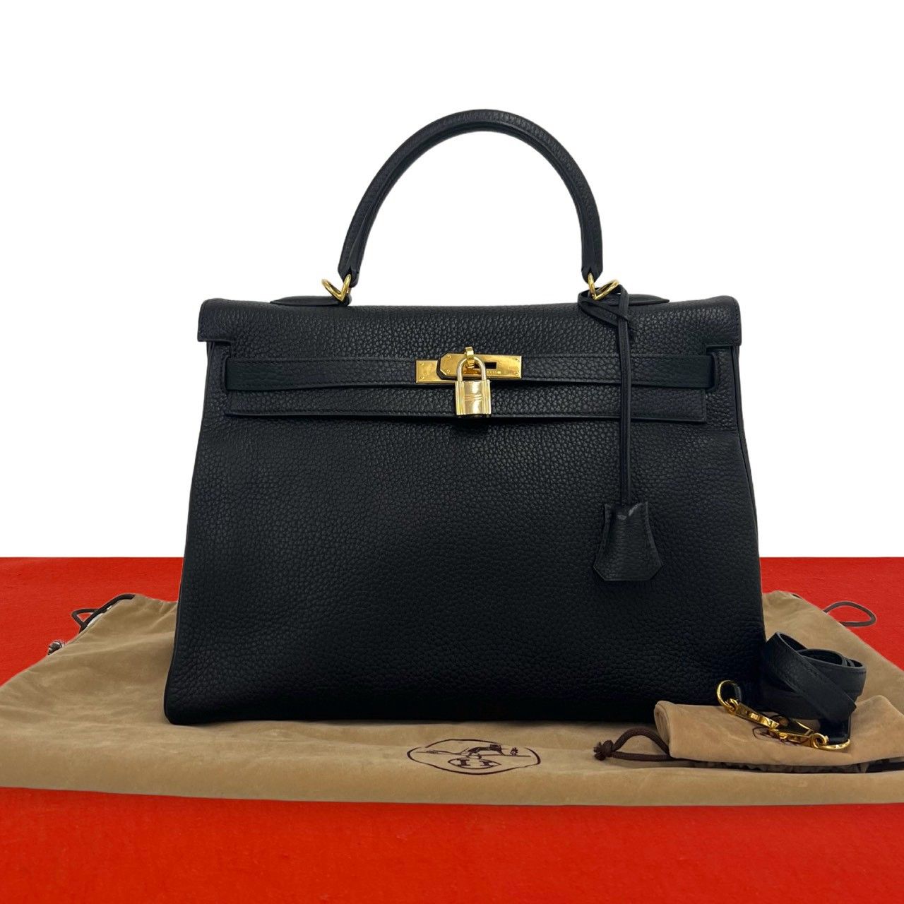 極 美品 保存袋付き □D 刻印 HERMES エルメス ケリー 35 トゴ 2way ショルダーバッグ ハンドバッグ ブラック 61505 686,440円