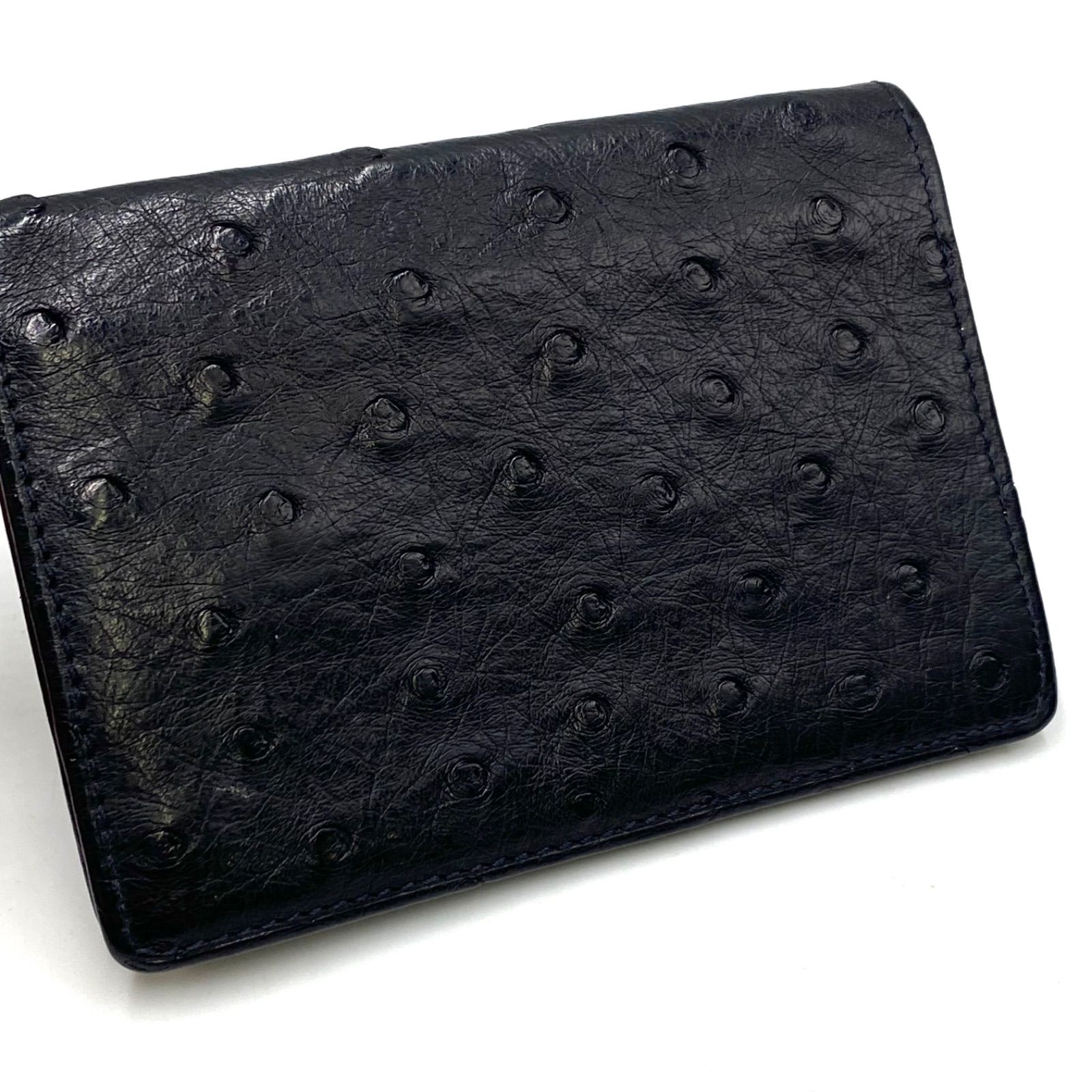 dunhill ダンヒル　オーストリッチ　カードケース　名刺入れ　パスケース　財布　ウォレット　ブラック　レザー　ヴィンテージ