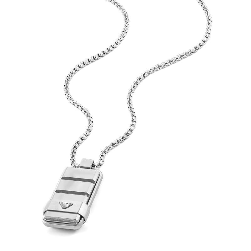 Emporio Armani メンズ ステンレススチール ドッグタグネックレス、EGS3078040 17,574円