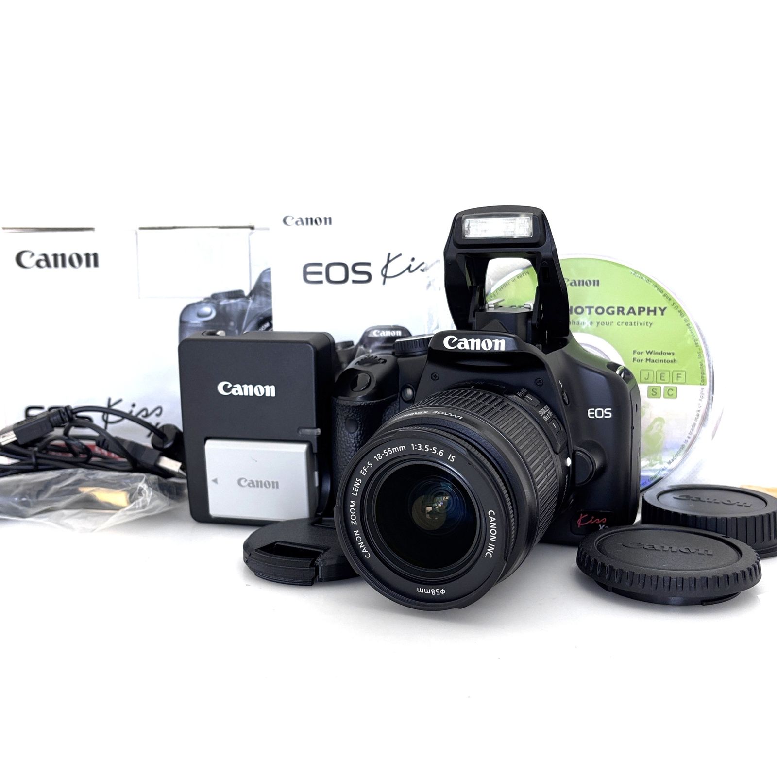 【キヤノン】Canon EOS Kiss X2 デジタル一眼レフ + EF-S 18-55mm #W963