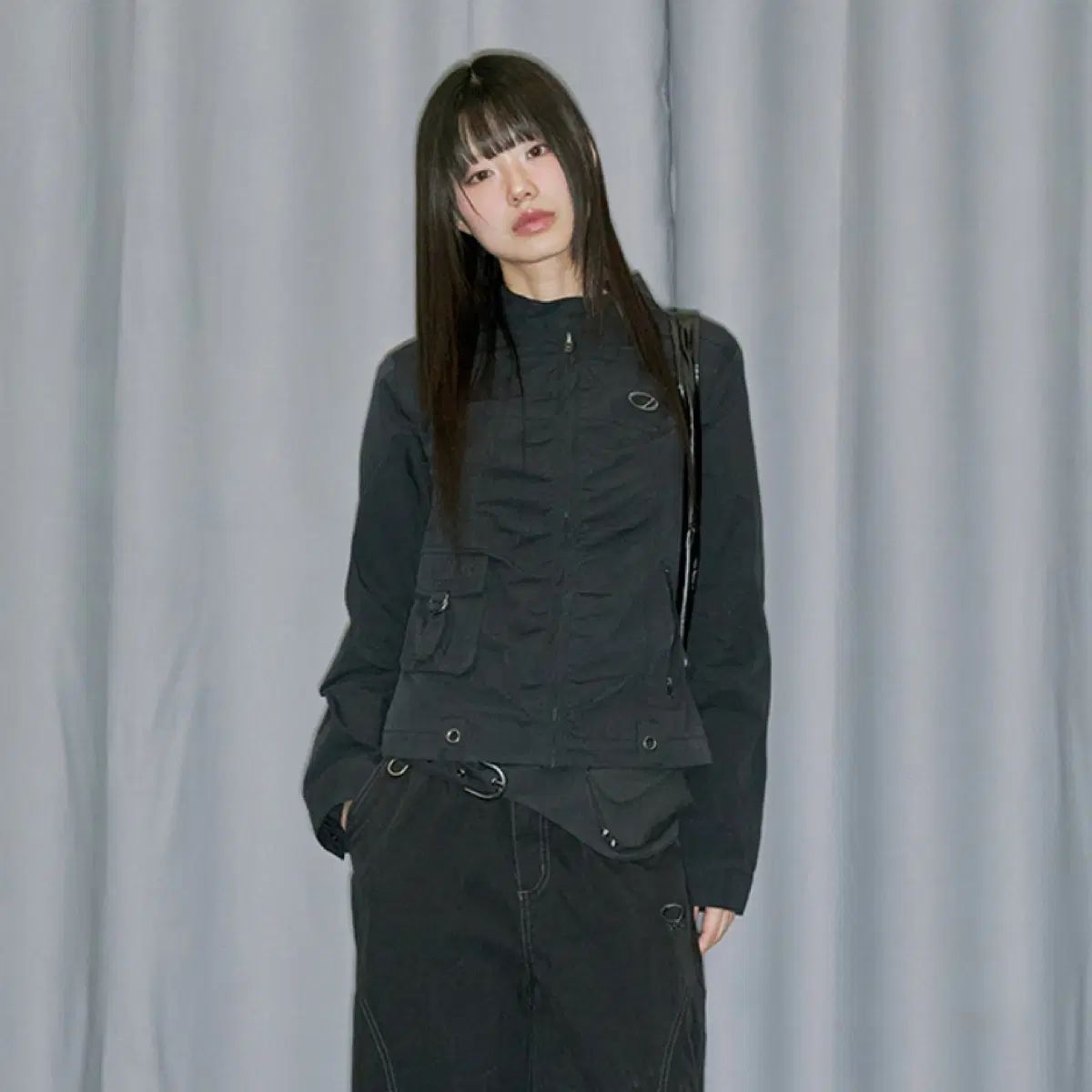 ODD STUDIO(オッドスタジオ) シーグリ(シグネチャー) シャーリング コットン ジャケット - ブラック 7,446円