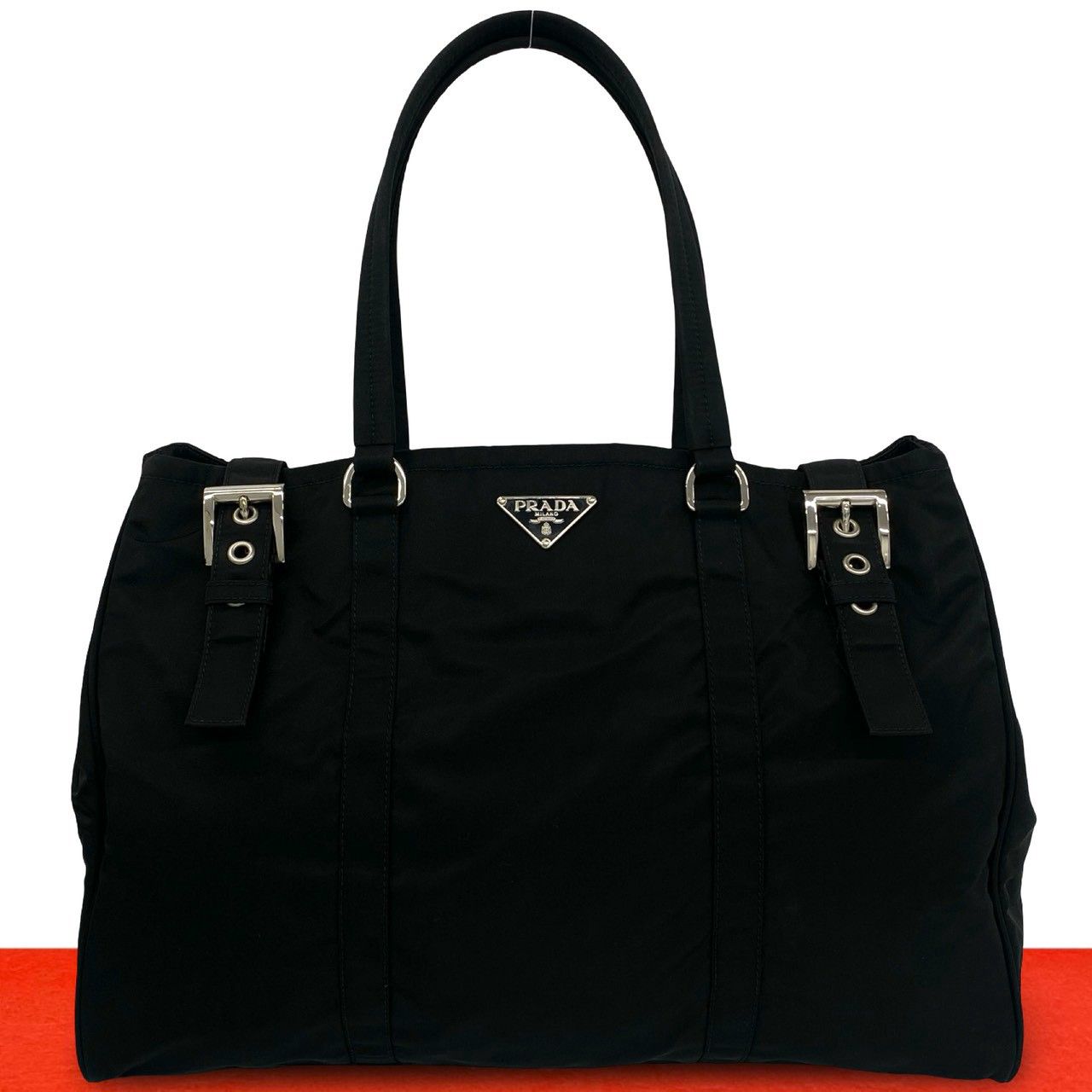 極 美品 PRADA プラダ 三角ロゴ 金具 テスート ポコノ ナイロン レザー