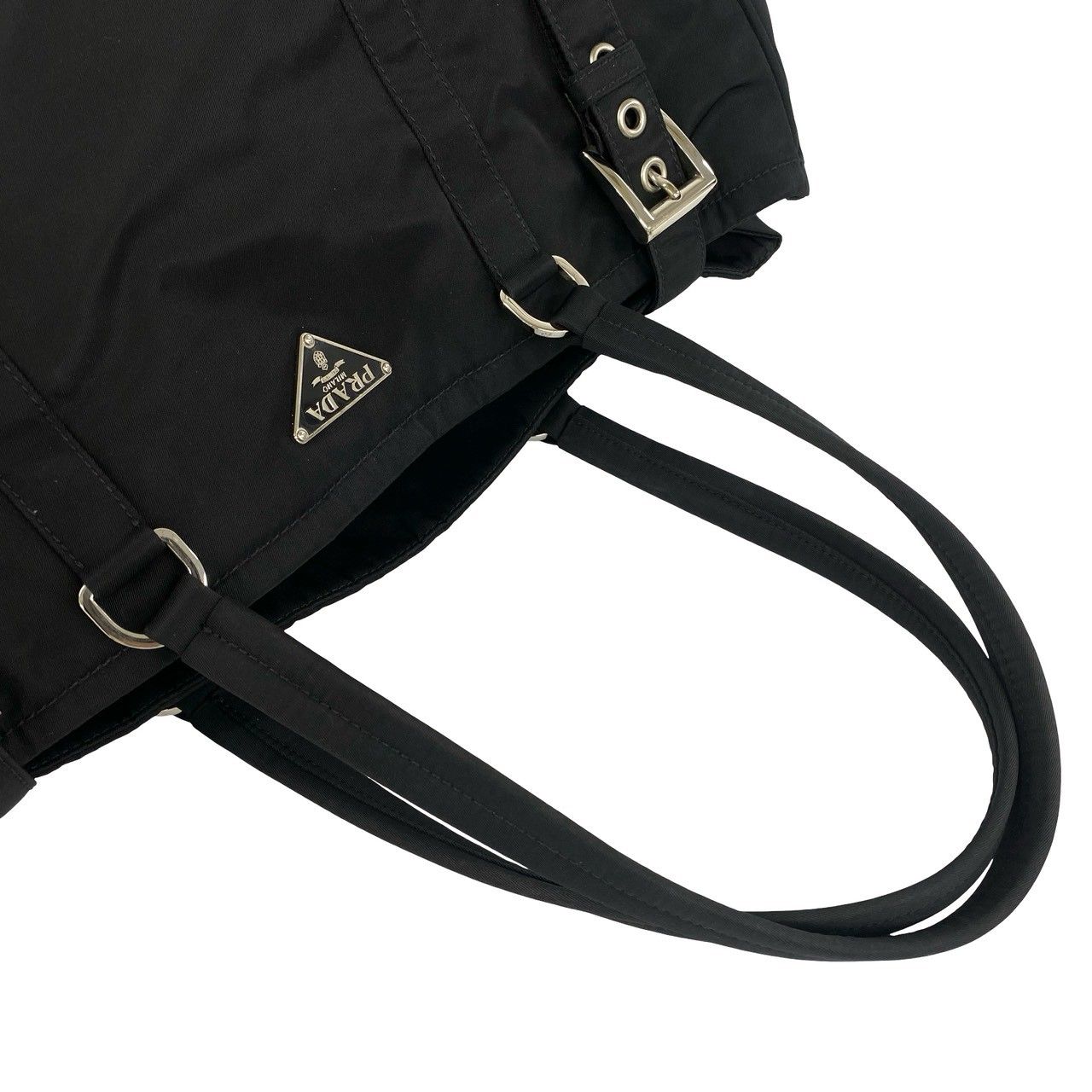 極 美品 PRADA プラダ 三角ロゴ 金具 テスート ポコノ ナイロン レザー