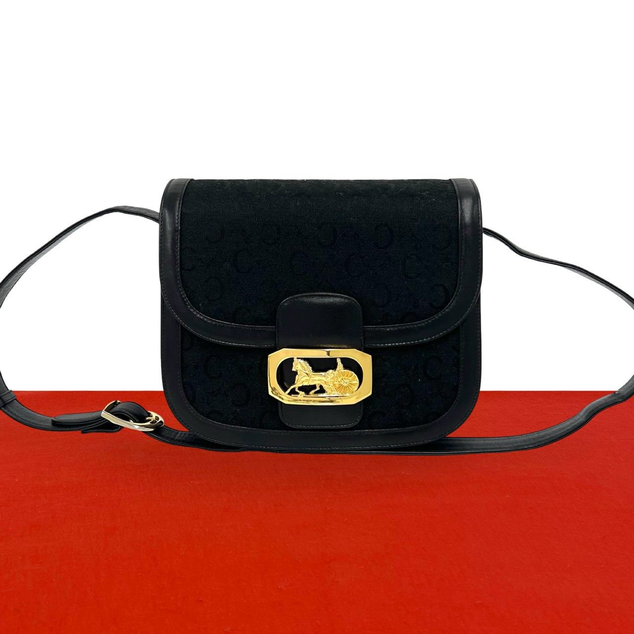 極 美品 CELINE セリーヌ ヴィンテージ Cマカダム 柄 馬車金具