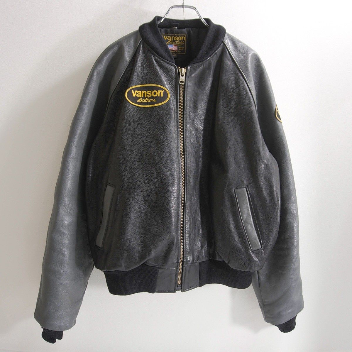 美品/ビッグサイズ】 VANSON 【TJV オールレザー スタジャン】42