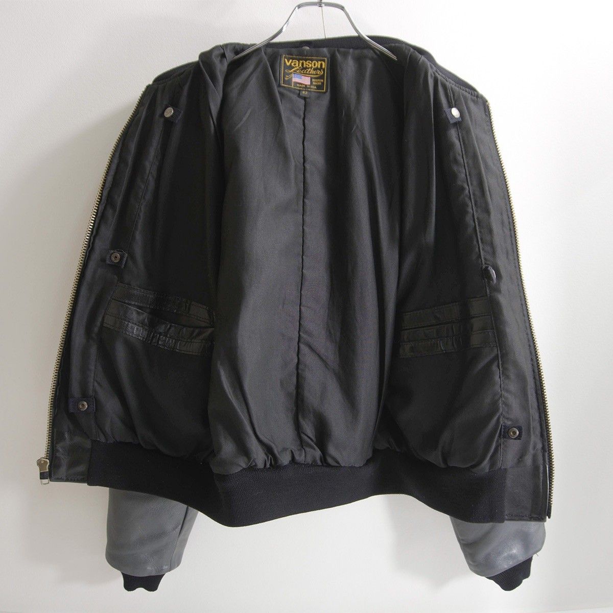 美品/ビッグサイズ】 VANSON 【TJV オールレザー スタジャン】42