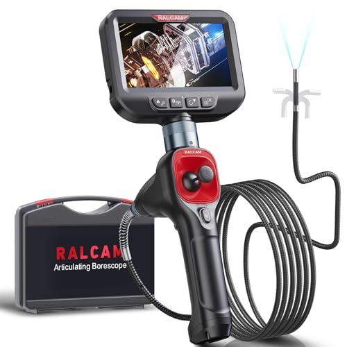 Ralcam 先端可動式ファイバースコープ 360°四方向回転 工業用内視鏡カメラ 2M半剛性ケーブル 6.2mm極細スネークカメラt