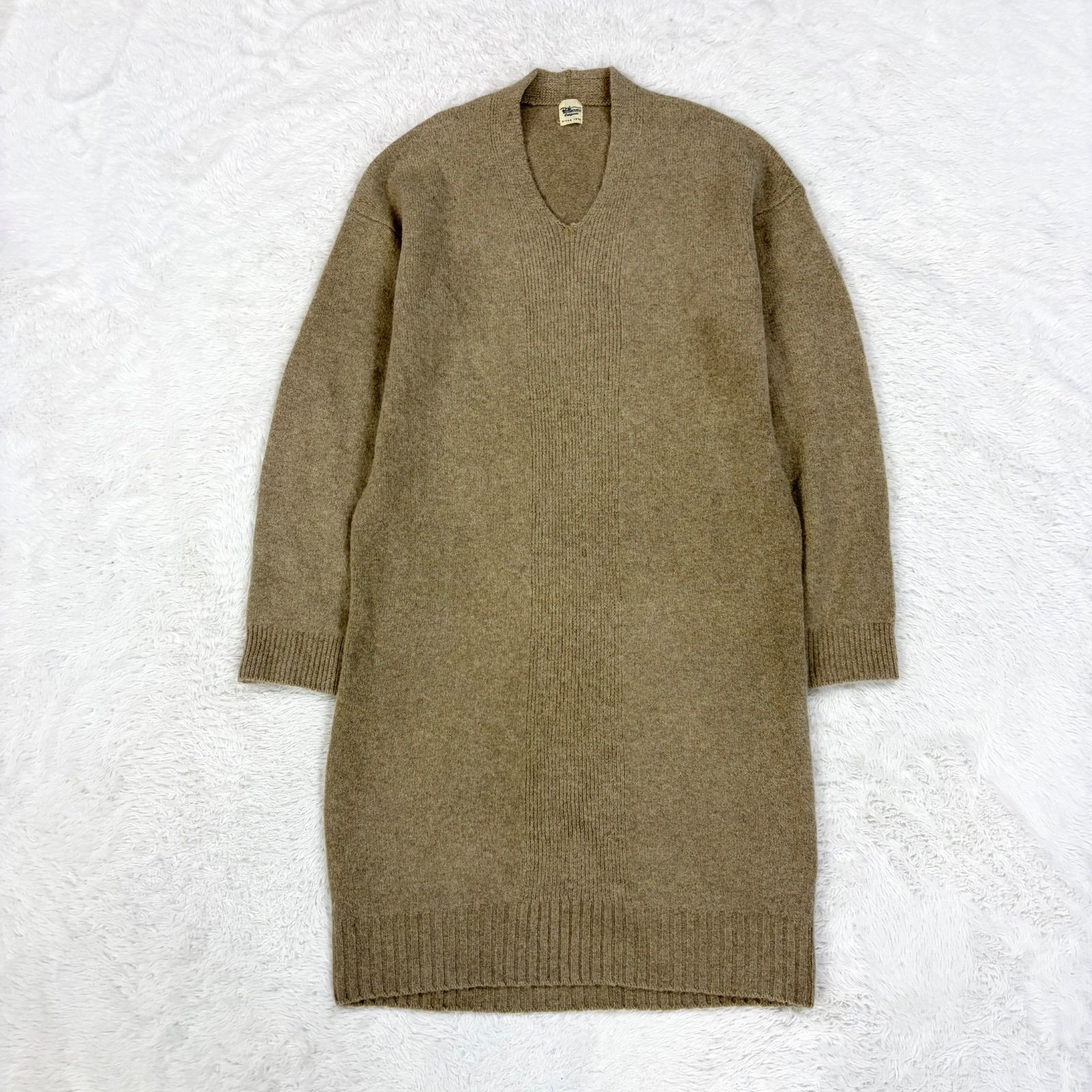 【未着用】RHC Ron Herman VNeck Dress ワンピースXS RHC Ron Herman ロンハーマン 七分袖 ニットワンピース Vネック ウール