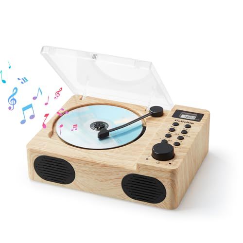 Gelielim CDプレーヤーポータブル FMラジオ CD/MP3/USB/AUXコンセント付き デュアルチャンネル・ステレオサウンド 2000mAhバッテリー内蔵 LCDディスプレイ付き Boombox 音楽再生 パーティー 日本語説明書 13457201