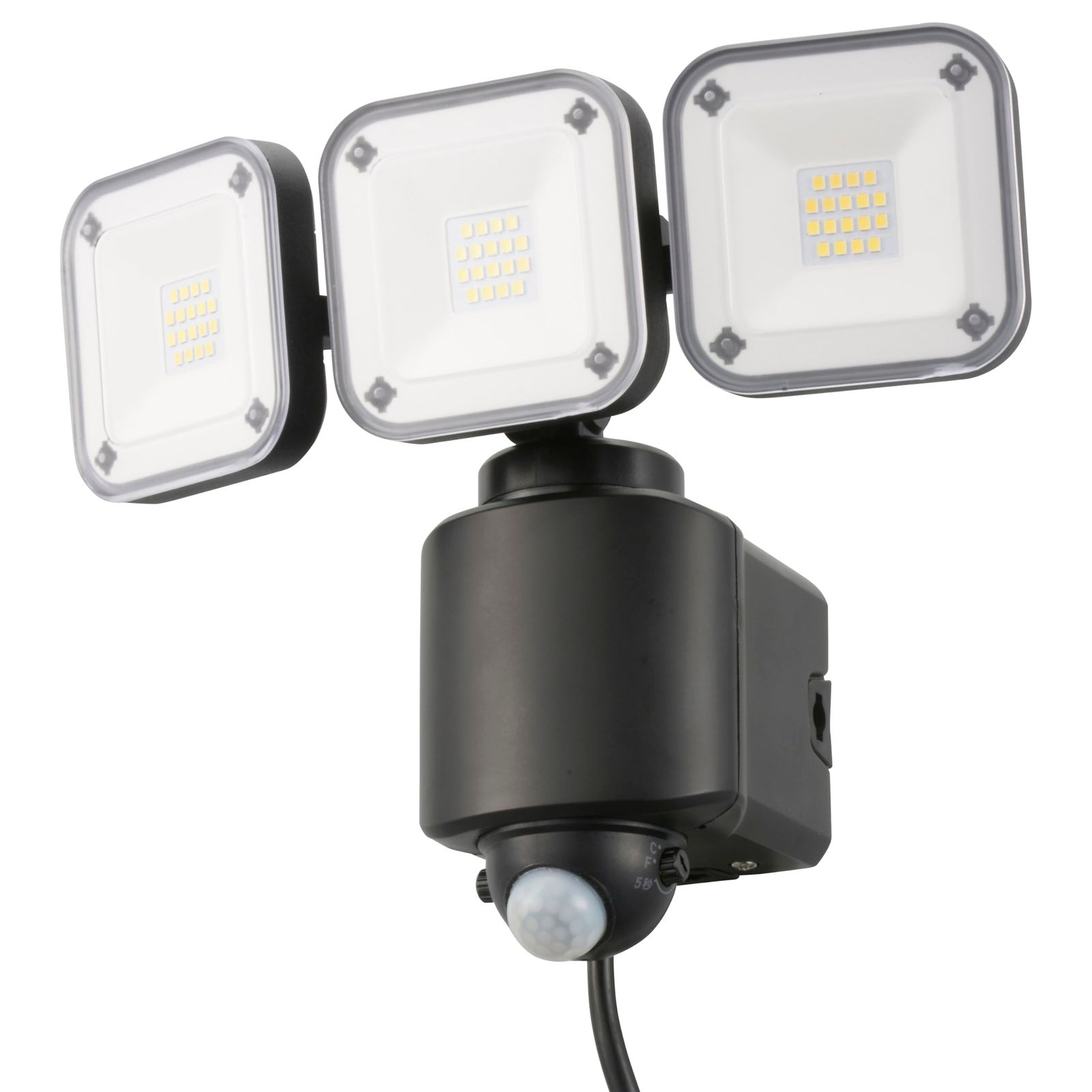 オーム電機monban センサーライト 屋外 人感センサー コンセント ledライト ac電源 4500ルーメン 3灯 IP44 防犯 自動点灯 消灯 ガーデン 庭 玄関 駐車場 LS-A450W3 07-8810 OHMma 1c6b4442