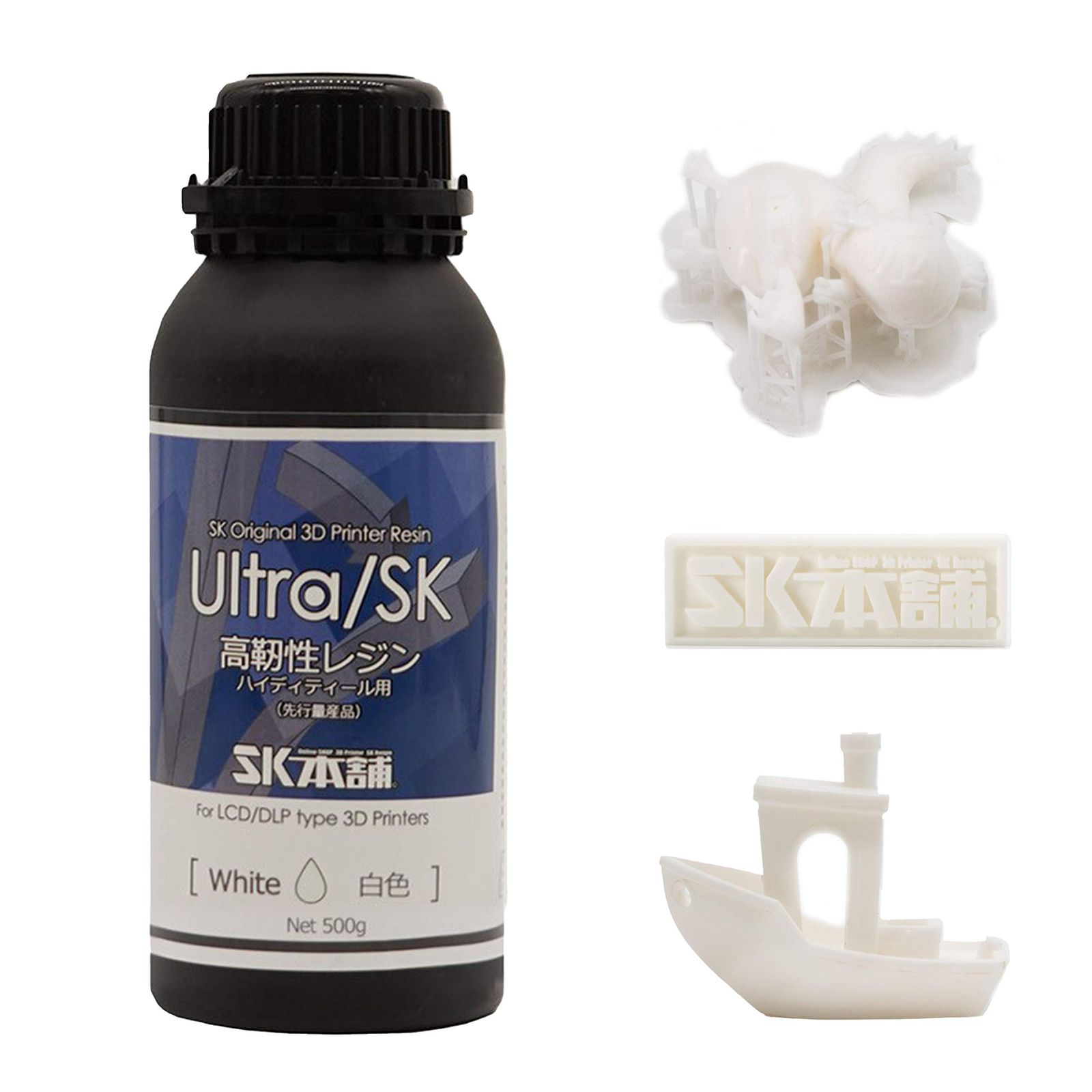 SK本舗 光造形 LCD DLP 3Dプリンター用 高靭性 Ultra レジン (1000g, 白色)t