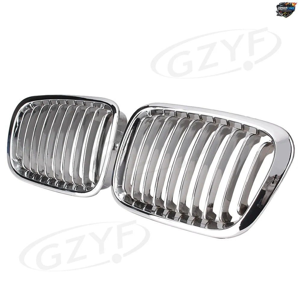 BMW E46用シルバーフロントグリル キドニーグリル 320I 323I 325I 328I 330I 1998 - 01 4ドアセダン クローム自動車アクセサリー 22,333円
