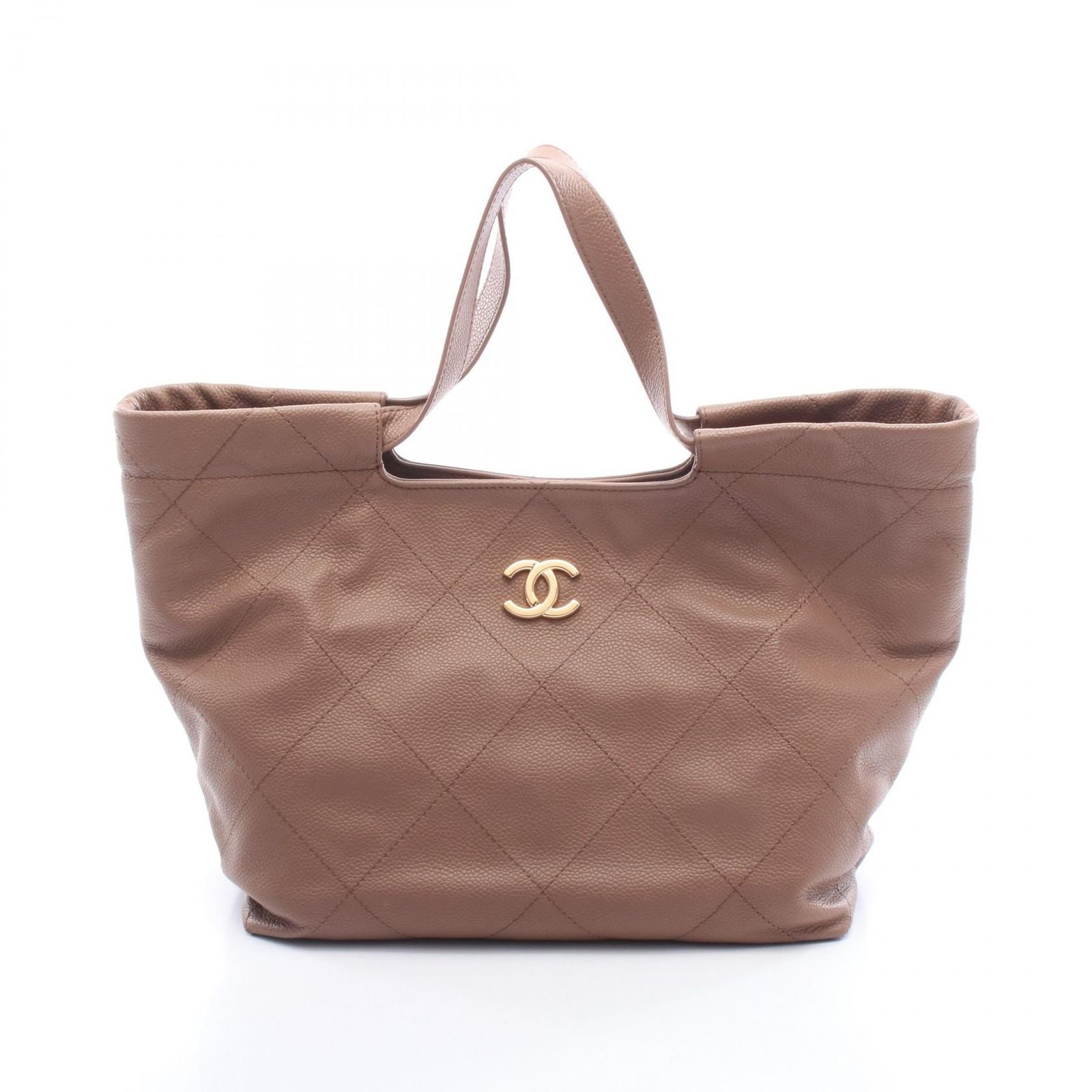 シャネル CHANEL ハンドバッグ マトラッセ グレージュ キャビアスキン(グレインドカーフ) マトラッセ ホーボーバッグ レディース Used A 310,860円