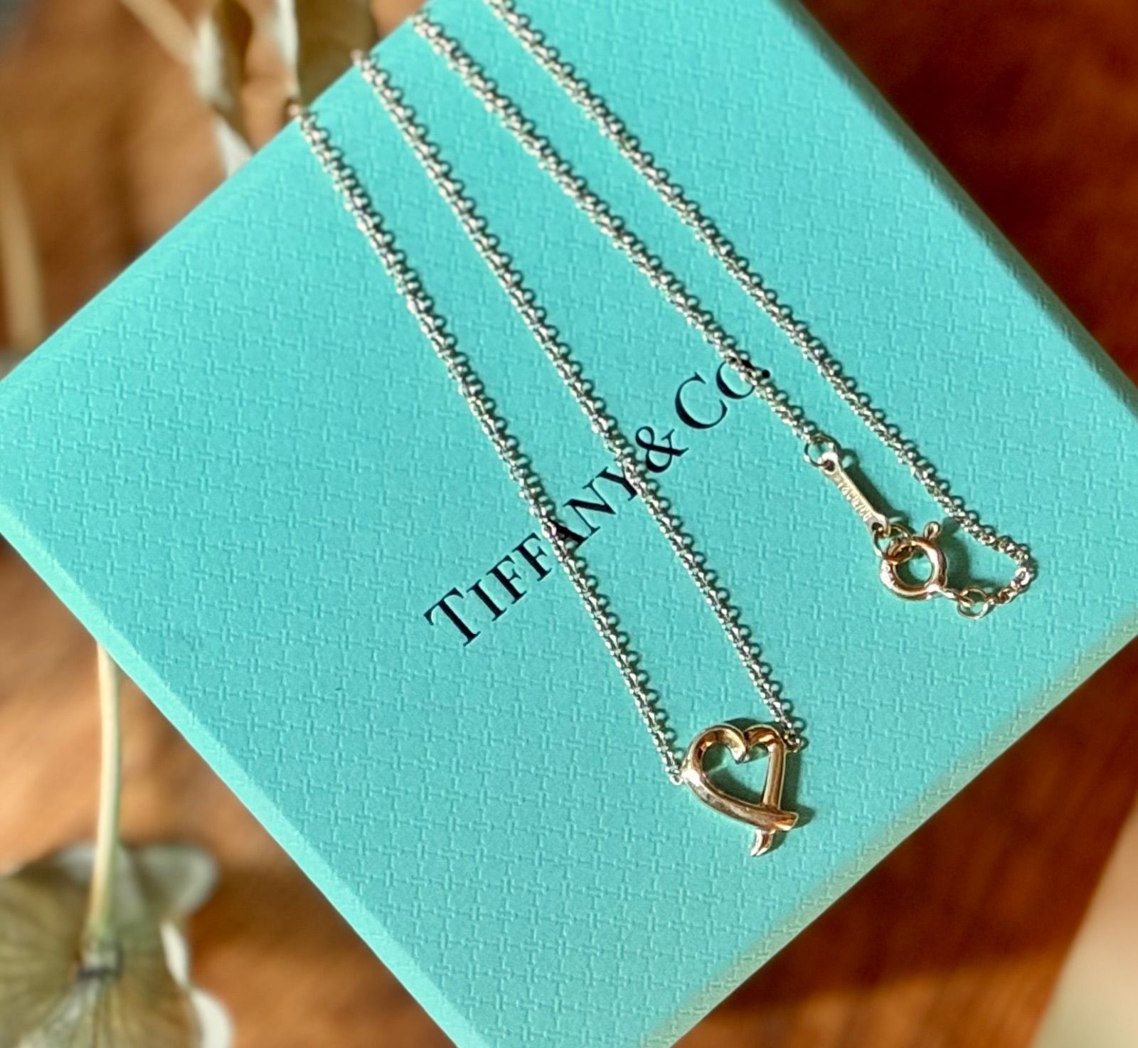 ティファニー◆ラビングハートネックレス*K18YG*Tiffany*45㎝