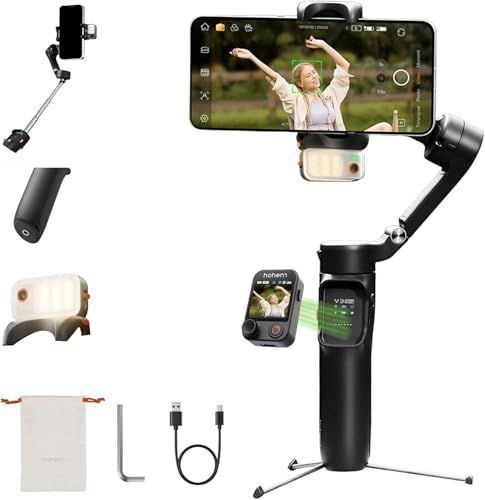 Hohem V3 Ultra AI 自動追跡 3 軸スマホスタビライザー スマートタッチ式カラースクリーンコントローラー搭載 3 色補光ライト付きma c57ad11a