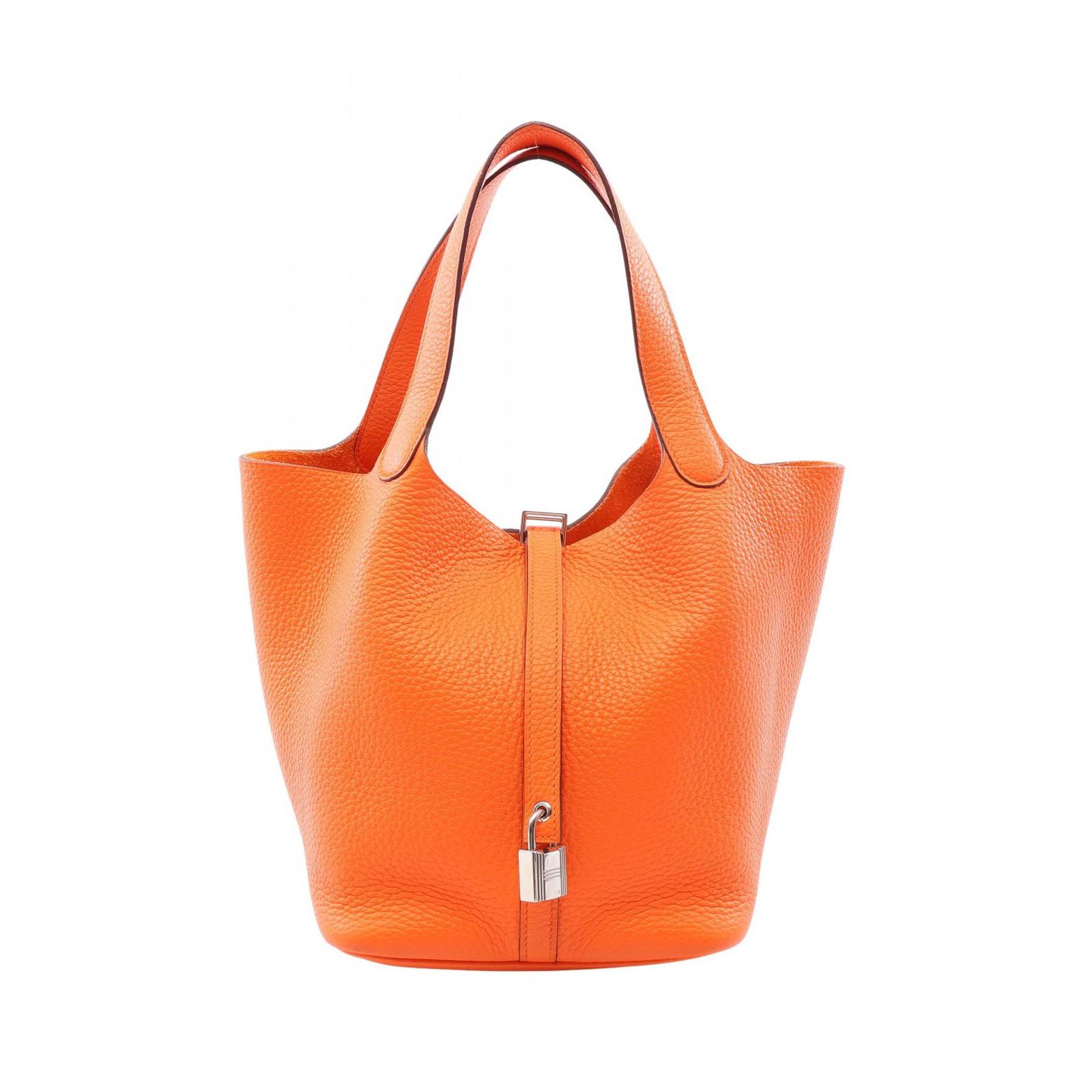 エルメス HERMES ハンドバッグ ピコタンロックMM 060991CK オレンジミニアン レザー ピコタンロックMM オレンジミニアン レディース Used B
