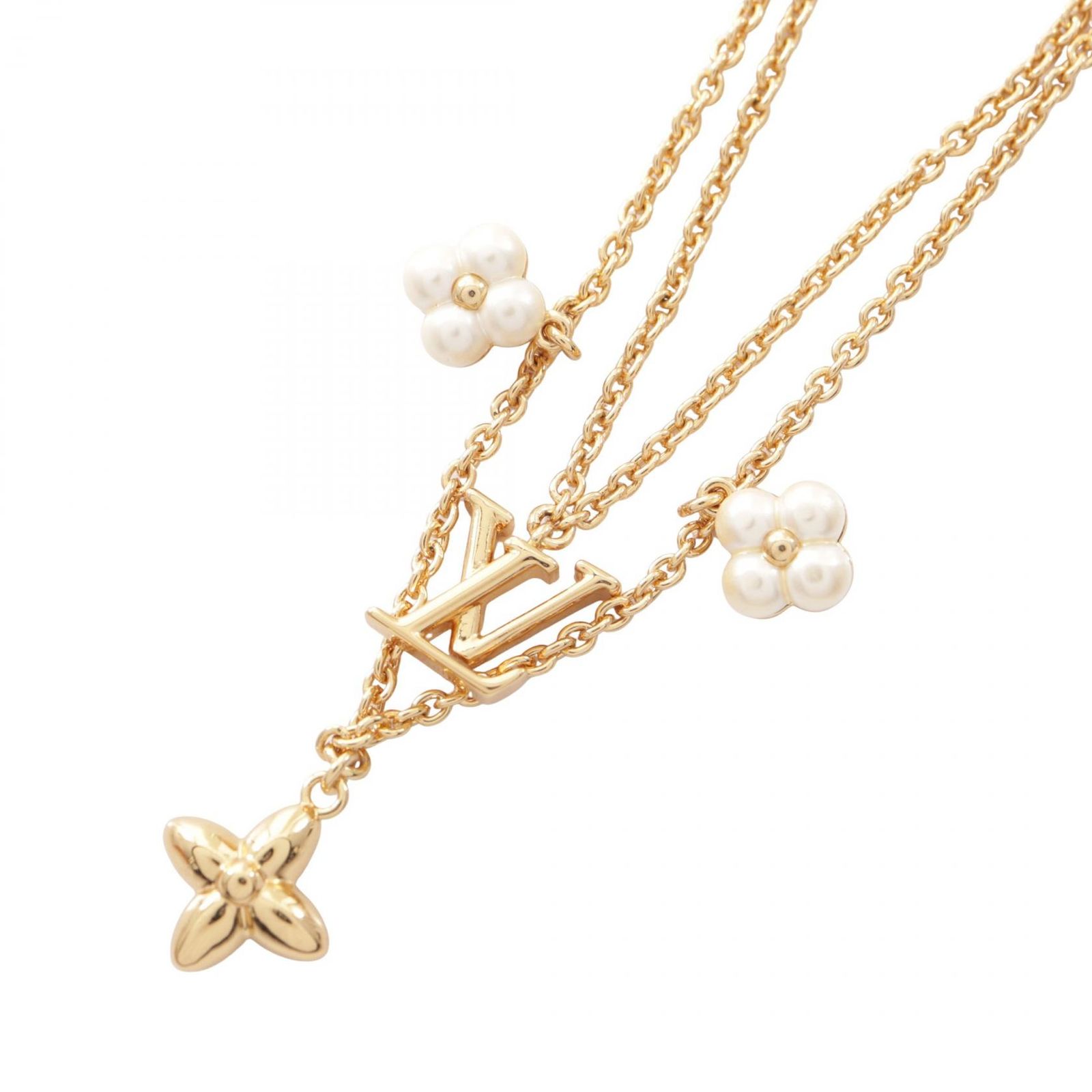 ルイ・ヴィトン LOUIS VUITTON ネックレス LV フローラグラム M00981 GP（ゴールドメッキ） ネックレス・LV フローラグラム レディース Used Aネックレス