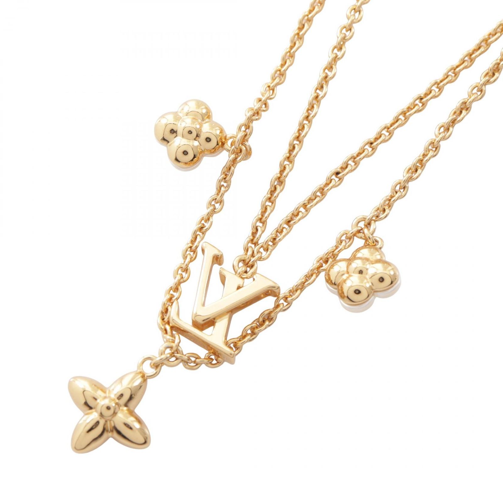 ルイ・ヴィトン LOUIS VUITTON ネックレス LV フローラグラム M00981 GP（ゴールドメッキ） ネックレス・LV フローラグラム レディース Used A