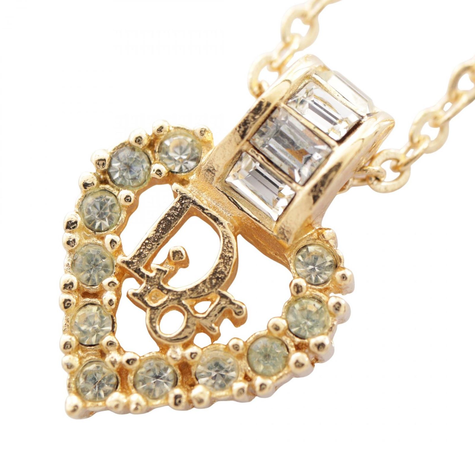 ディオール Dior ネックレス ハートロゴ GP（ゴールドメッキ） ネックレス レディース Used A