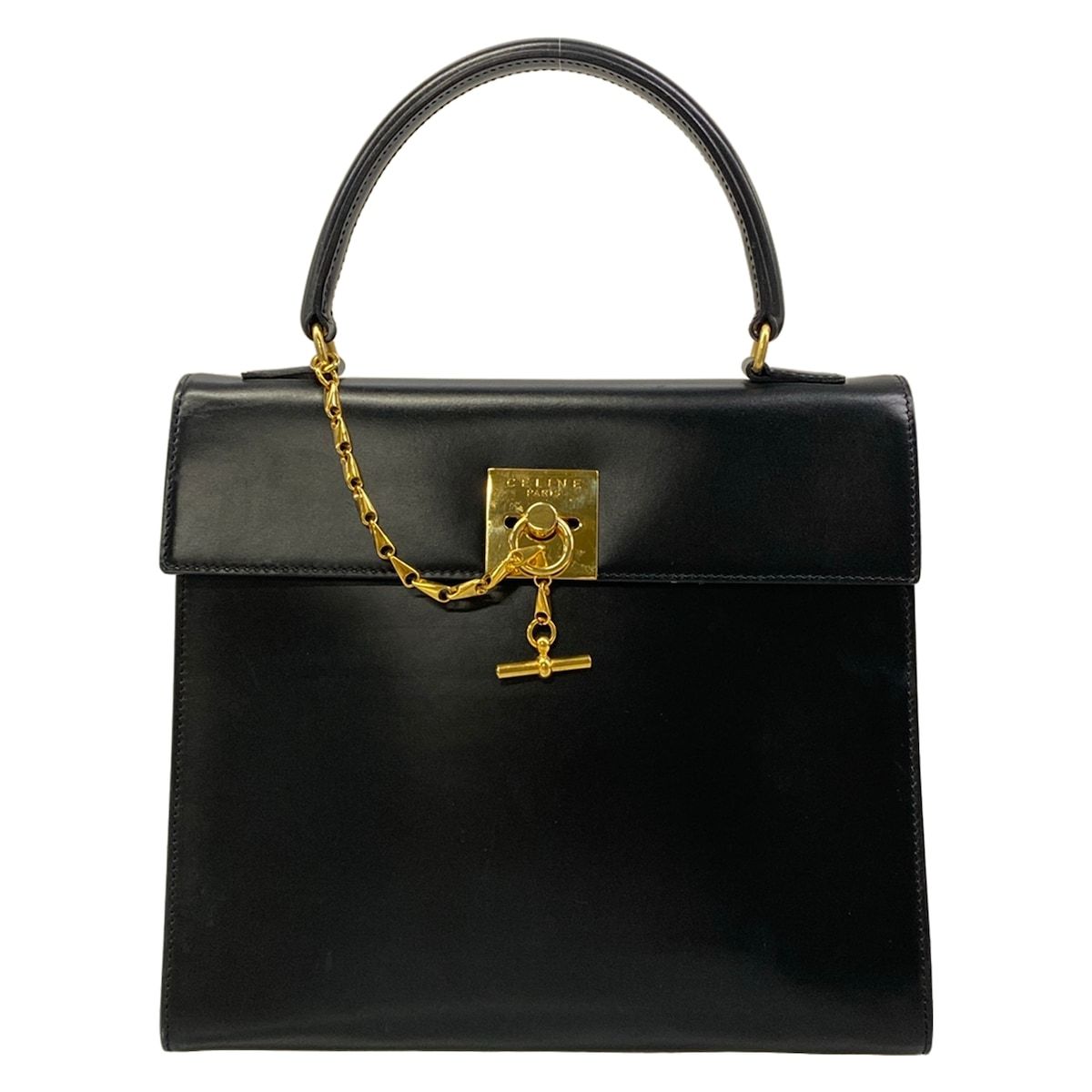 CELINE(セリーヌ) ハンドバッグ ガンチーニ 黒 レザー