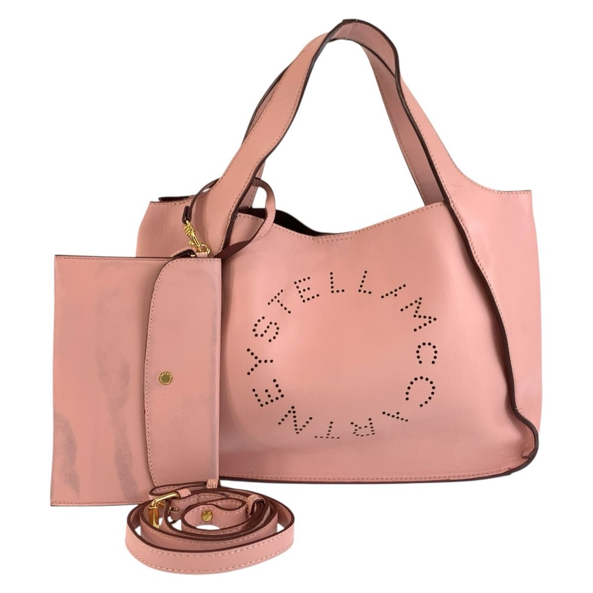 Stella McCartney ステラマッカートニー ピンク ゴールド金具 レザー 513860 トートバッグ ショルダーバッグ 2way レディース 1-0292502【中古】 18,816円