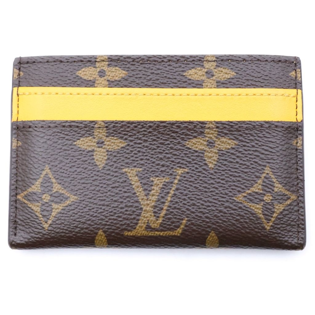 LOUIS VUITTON (ルイヴィトン) ポルト カルト ダブル モノグラム PVC レザー カードケース ブラウン/イエロー M12844 30,030円