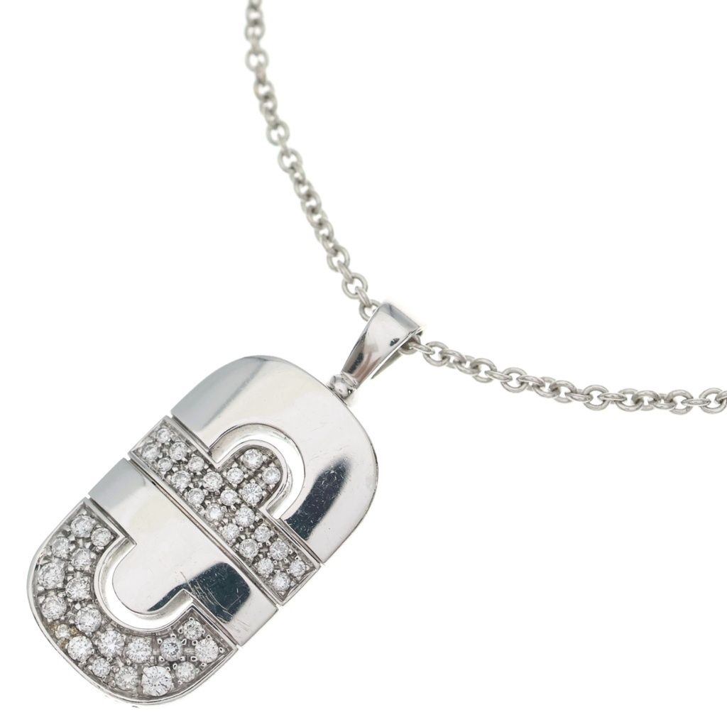BVLGARI (ブルガリ) パレンテシ ダイヤモンド ネックレス ペンダント K18WG ホワイトゴールド