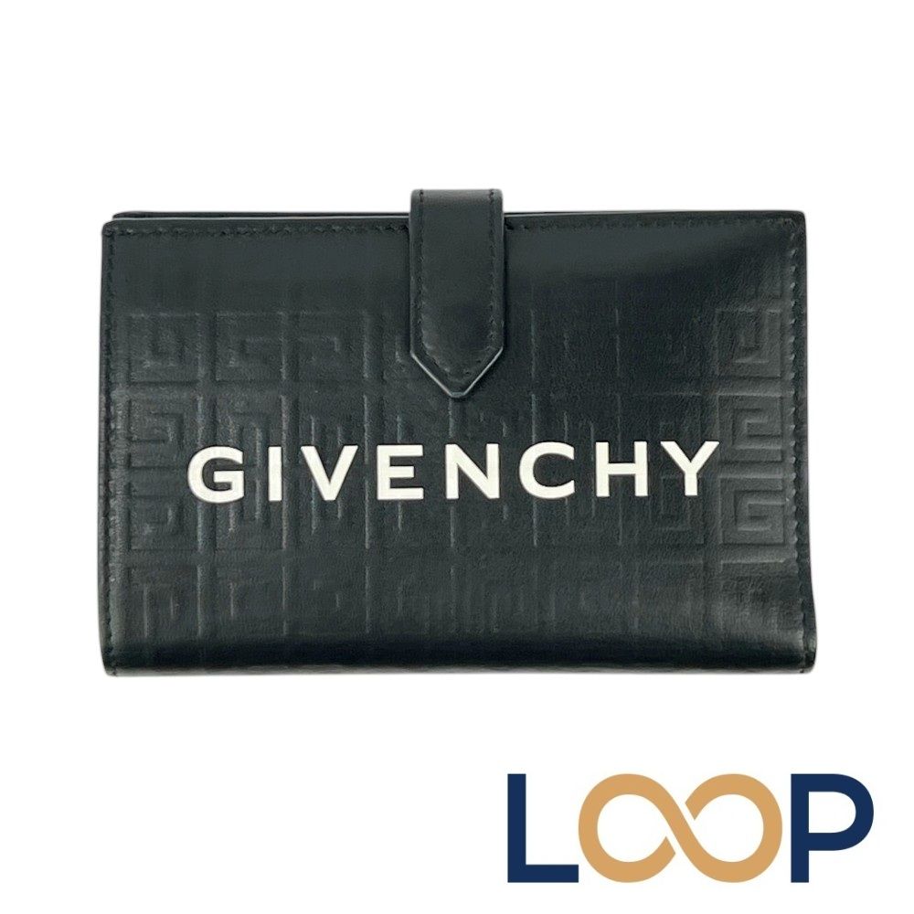 未使用　ジバンシー　GIVENCHY　二つ折り財布 ジバンシー □美品□ Gカット 二つ折り 財布 ウォレット レザー