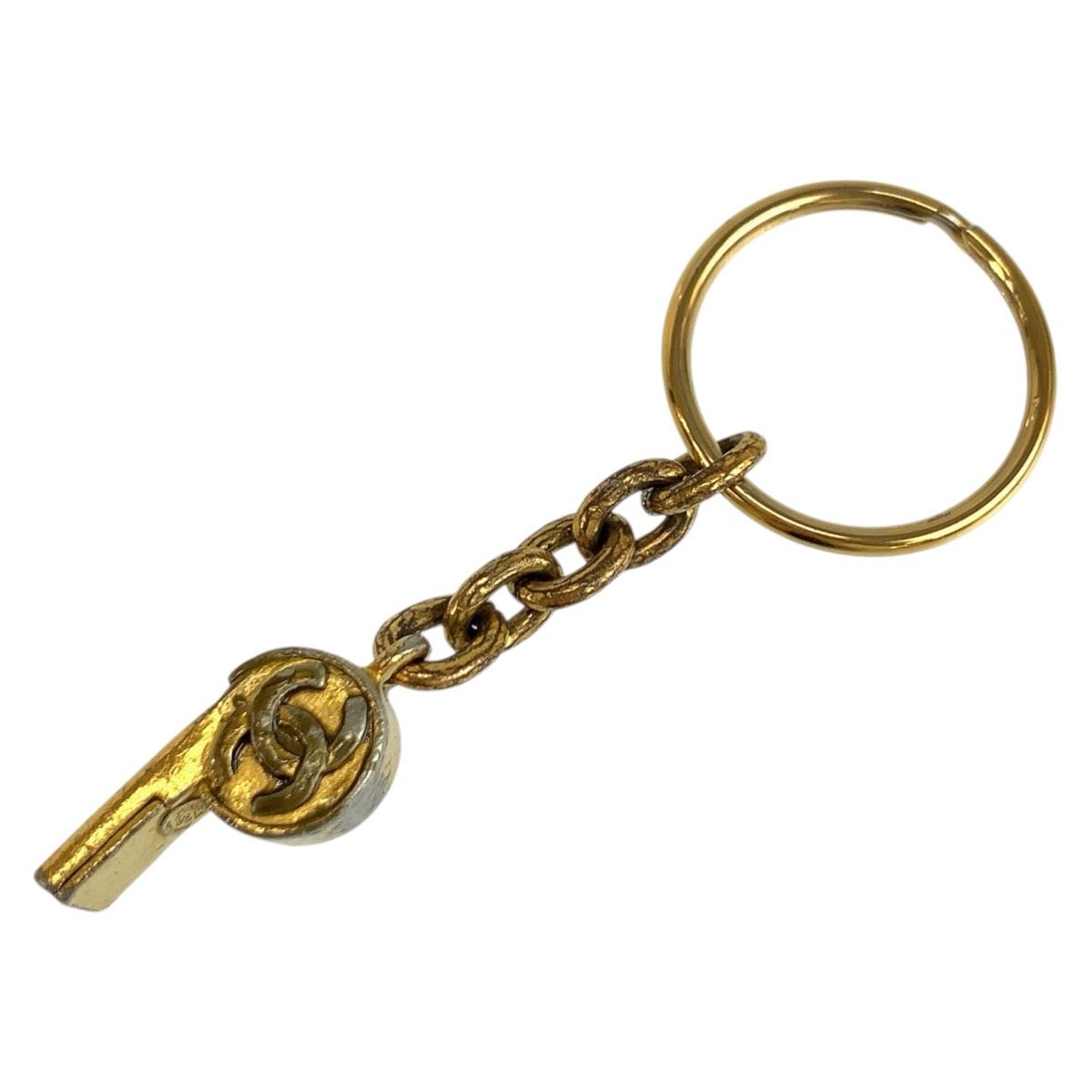CHANEL シャネル ココマーク ホイッスル ゴールド メッキ キーホルダー CHANEL シャネル ココマーク ホイッスル ゴールド メッキ キーホルダー