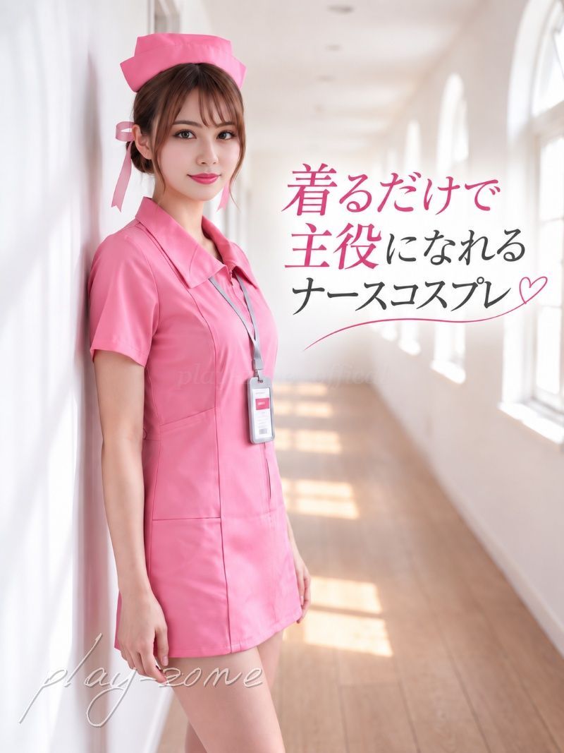 ナース コスプレ 5点セット ピンク ワンピース ナース服 コスチューム