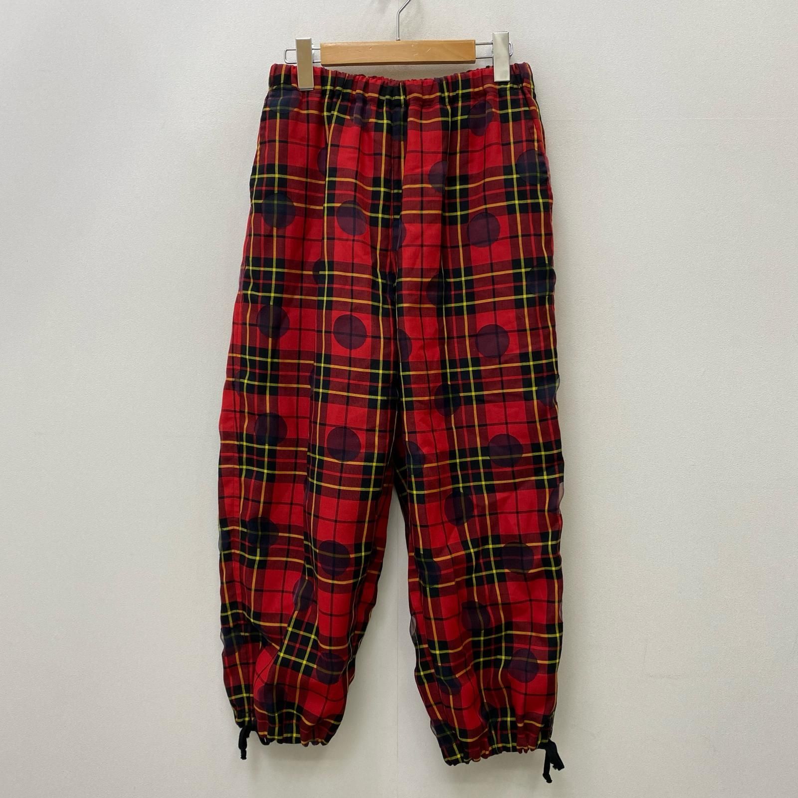 【加古川店】 中古 toricot COMME des GARCONS | トリココムデギャルソン パンツ チェック ドット柄 イージーパンツ th-p012 レッド 【112】