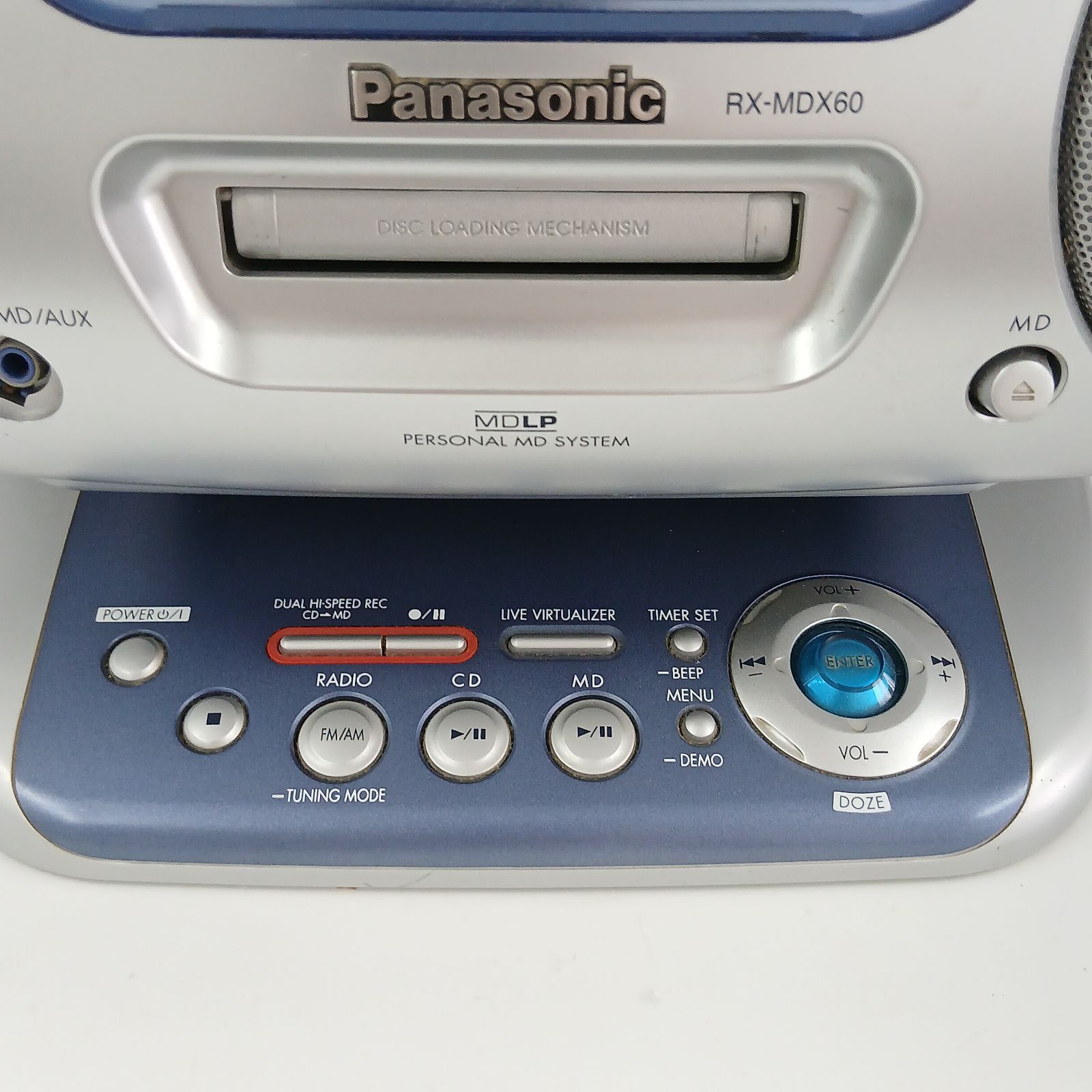 Panasonic パーソナルMDシステム RX-MDX60 動作品 MDラジカセ/K-4356