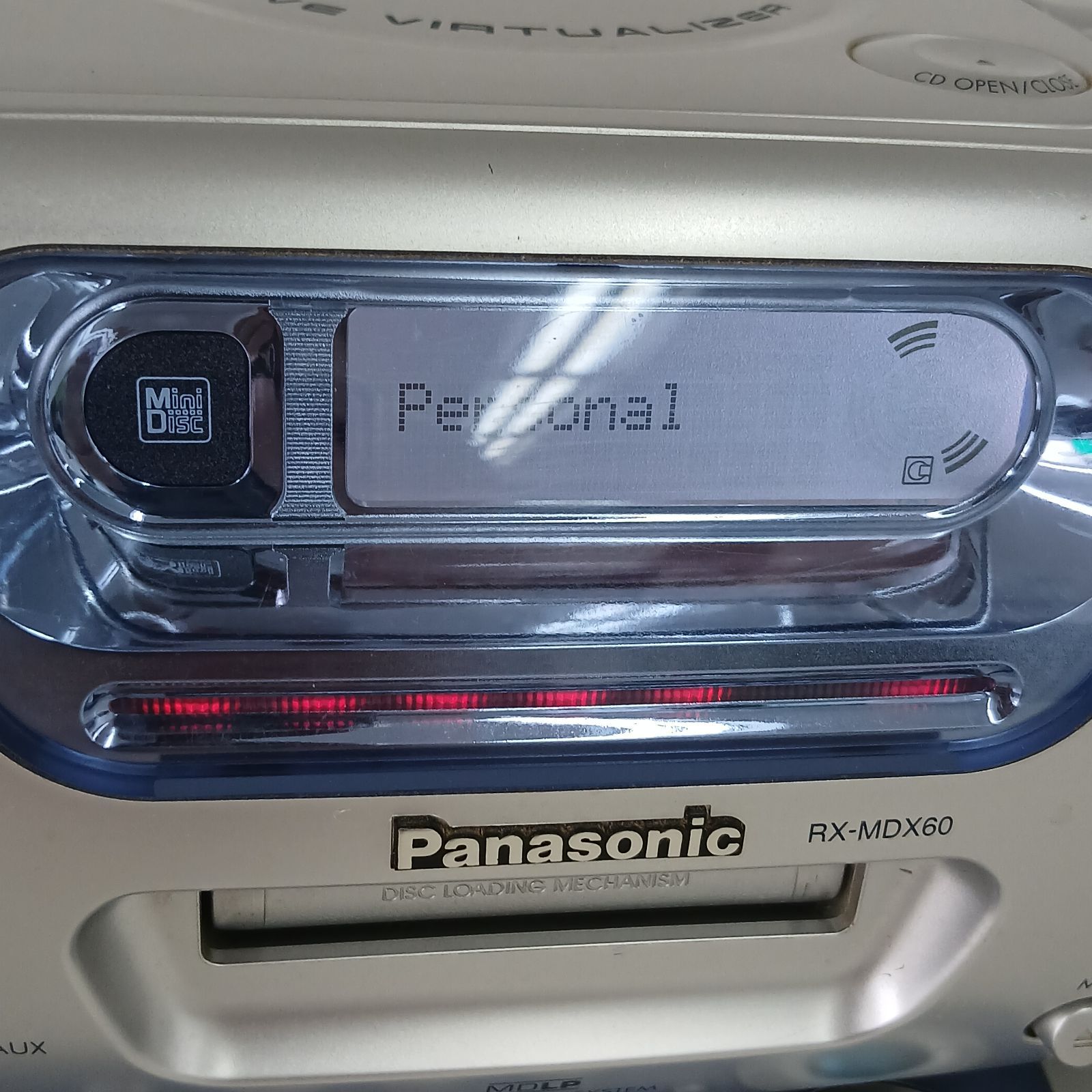 Panasonic パーソナルMDシステム RX-MDX60 動作品 MDラジカセ/K-4356