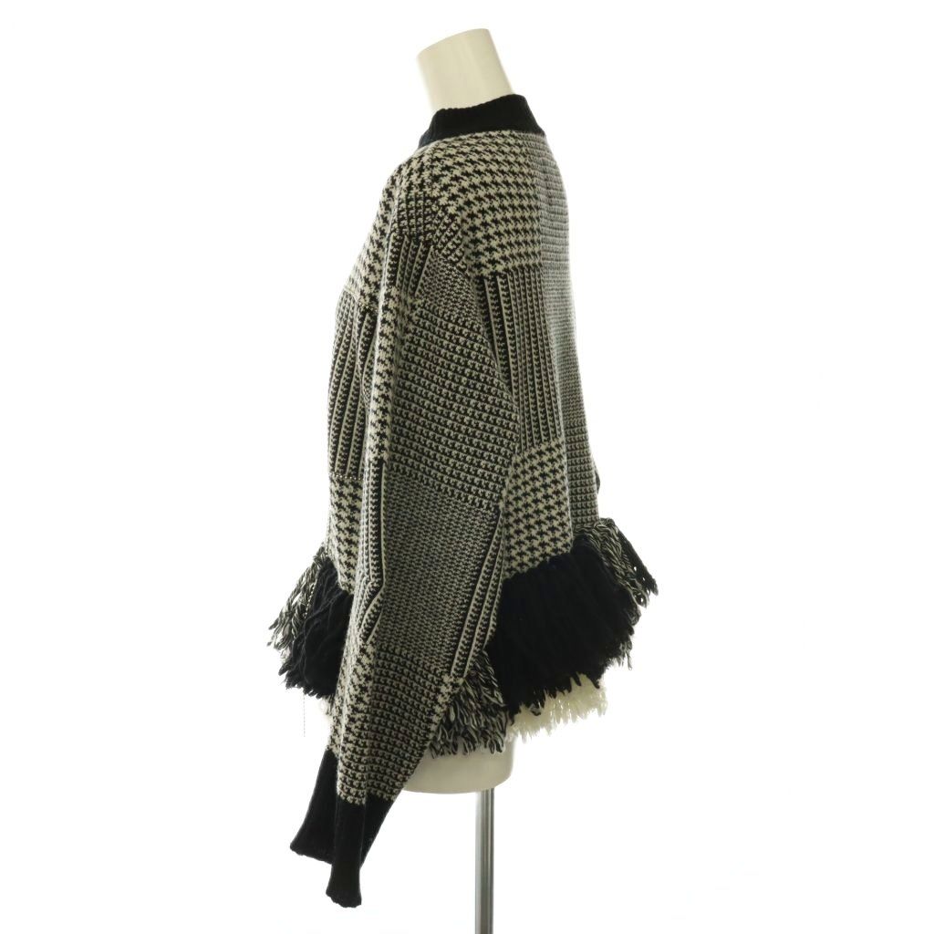サカイ sacai ハンドトゥース フリンジ ボールチェーン ニット