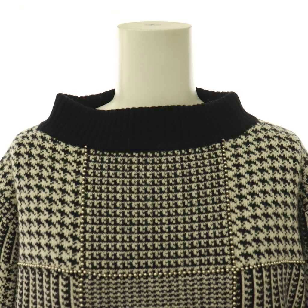 サカイ sacai ハンドトゥース フリンジ ボールチェーン ニット
