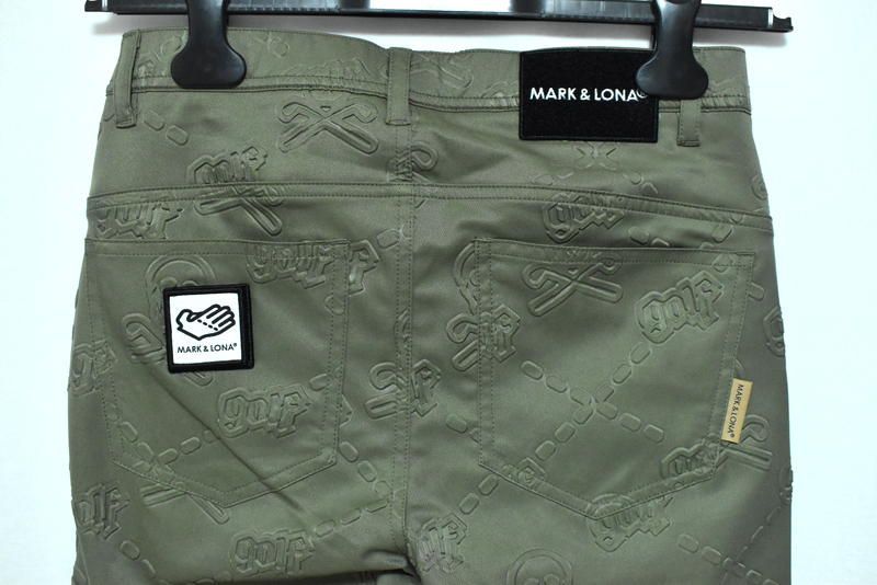 MARK&LONA　マーク&ロナ　スカルパンツ　M 新品 MARK & LONA スカル エンボス 5ポケットパンツ 48 マークアンドロ