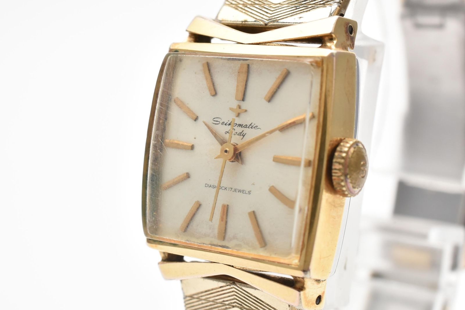 美品 SEIKO セイコー 2501-7010 自動巻き ホワイト文字盤 レディース 腕時計 稼働品
