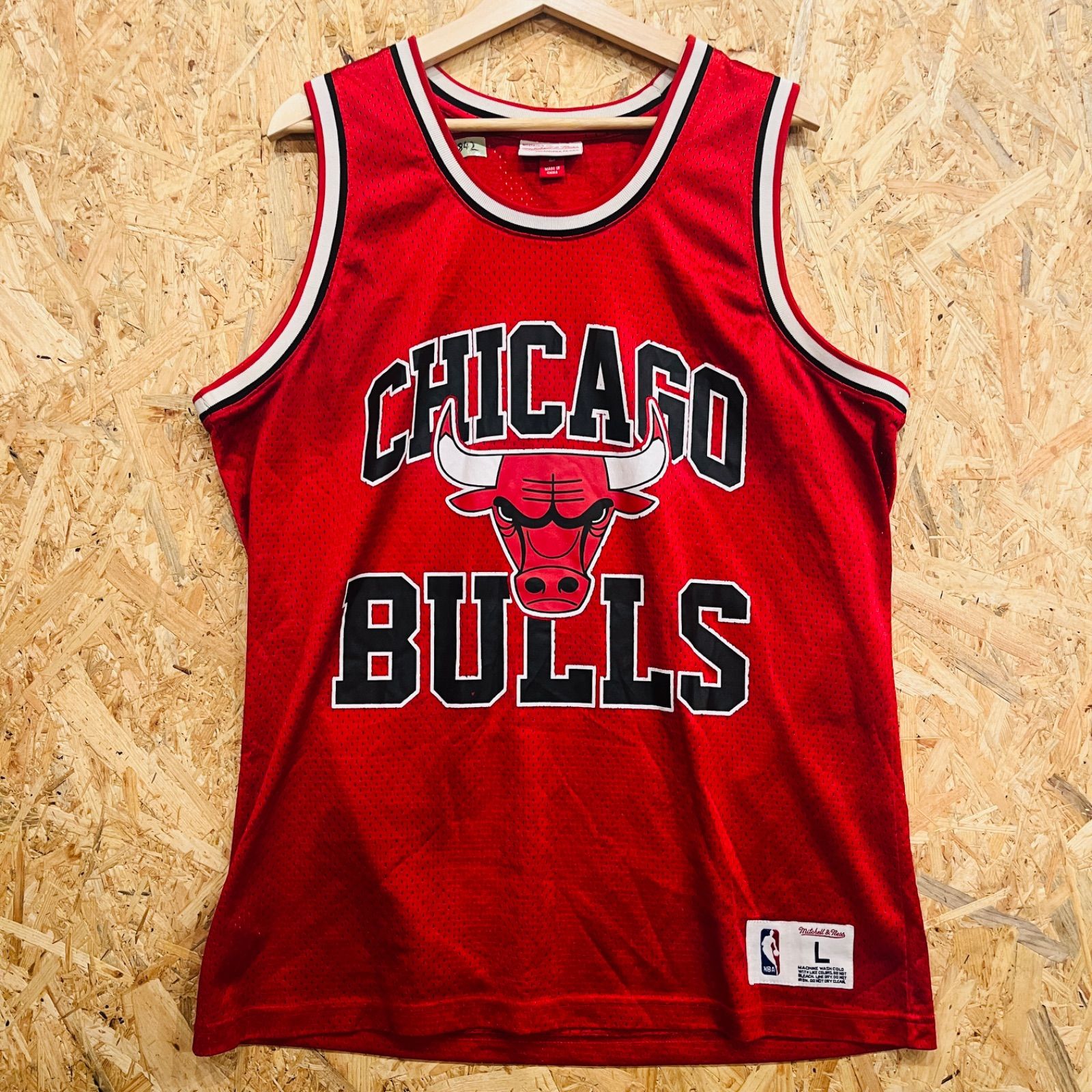 Mitchell&Ness NBA シカゴブルズ タンクトップ L 赤 メッシュ ゲーム