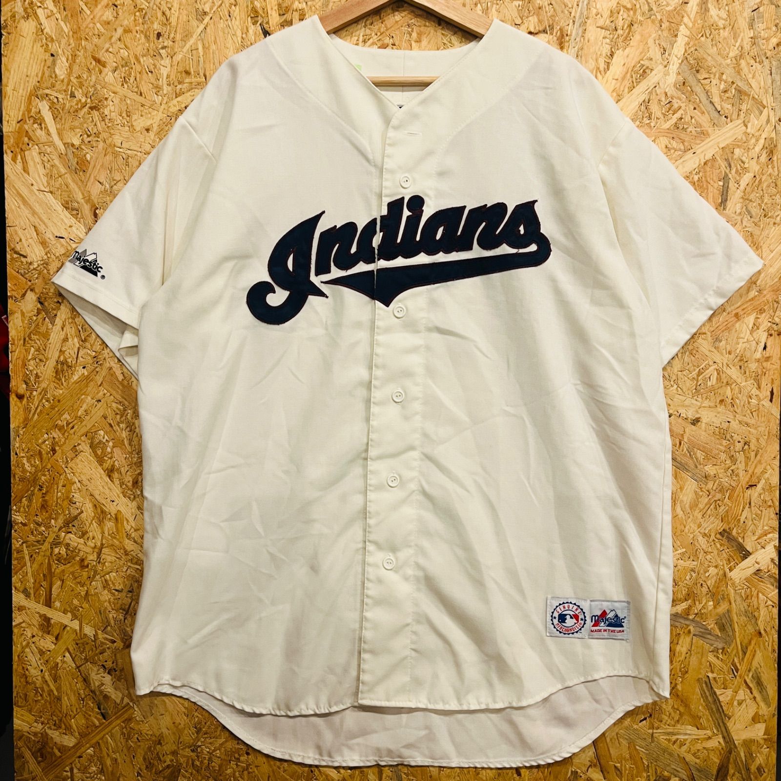 【激レア】90s vintageラグマット MLBインディアンス　ガーディアンズ 90s USA製 Majestic MLB クリーブランド インディアンス ベースボール