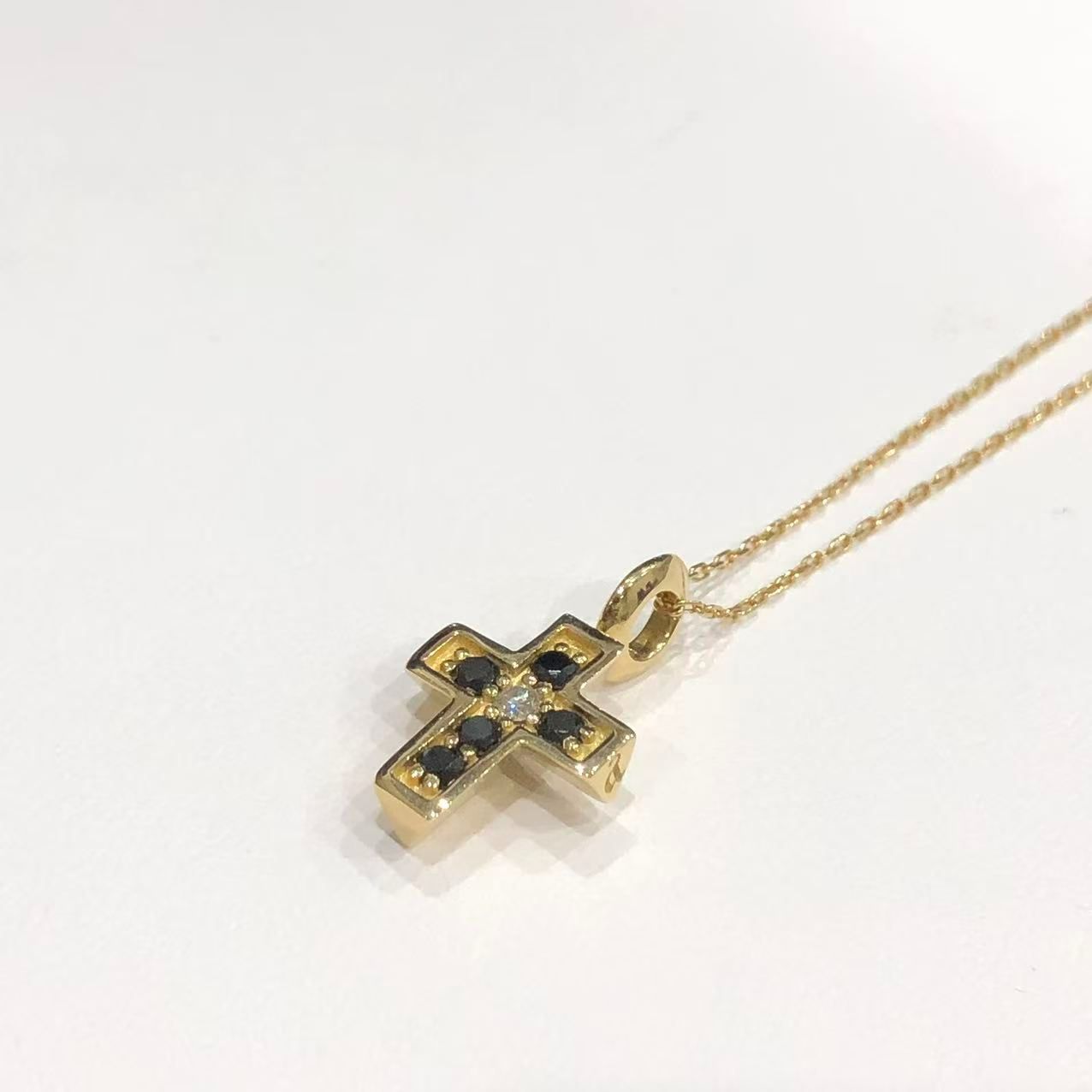 アイファニー EYEFUNNY クロス ネックレス K18YG ダイヤモンド