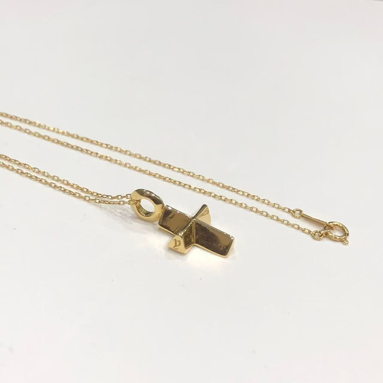 アイファニー EYEFUNNY クロス ネックレス K18YG ダイヤモンド